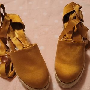 Tory Burch Elisa Espadrille Wedge Shoes 🧡